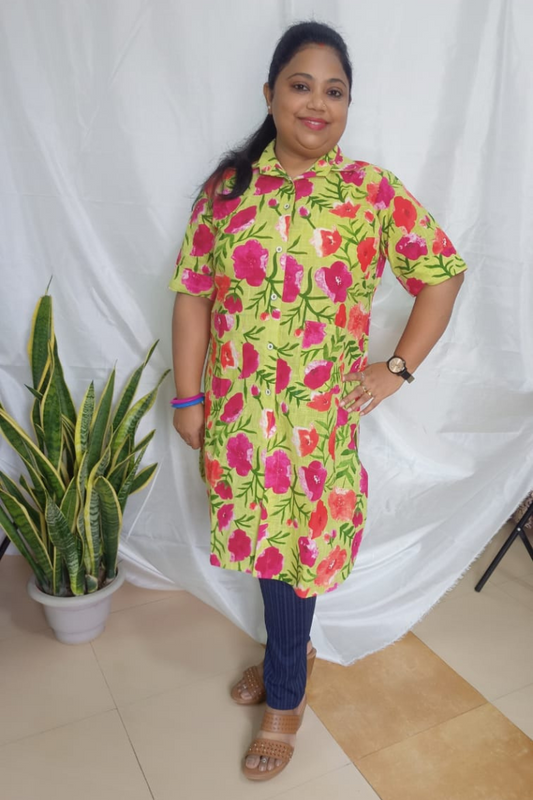 Neon Green short kurti